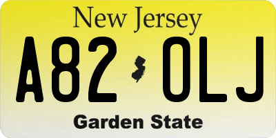 NJ license plate A82OLJ