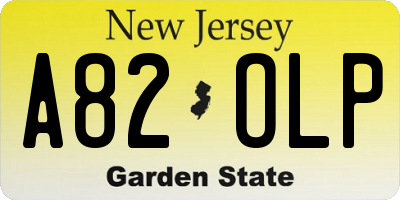 NJ license plate A82OLP