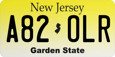NJ license plate A82OLR