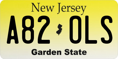 NJ license plate A82OLS