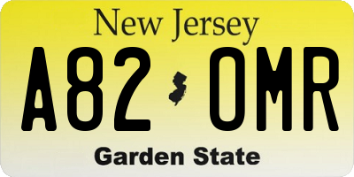 NJ license plate A82OMR
