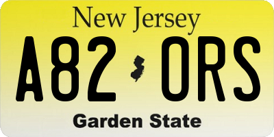 NJ license plate A82ORS
