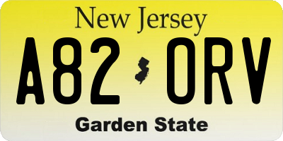 NJ license plate A82ORV