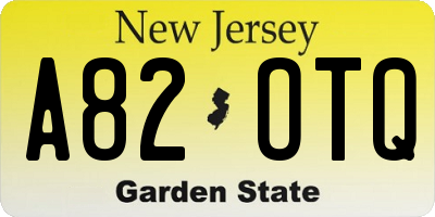 NJ license plate A82OTQ