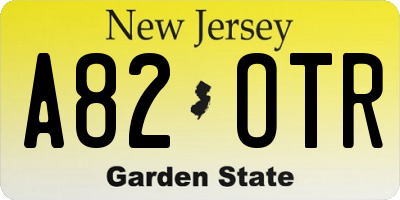 NJ license plate A82OTR