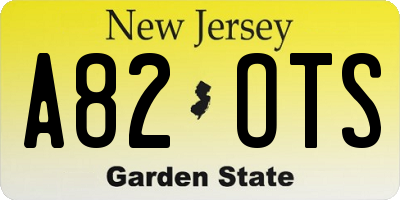 NJ license plate A82OTS