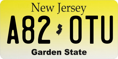 NJ license plate A82OTU