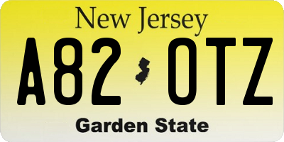 NJ license plate A82OTZ