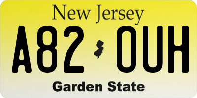 NJ license plate A82OUH