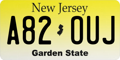 NJ license plate A82OUJ