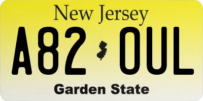 NJ license plate A82OUL