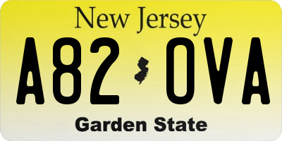 NJ license plate A82OVA