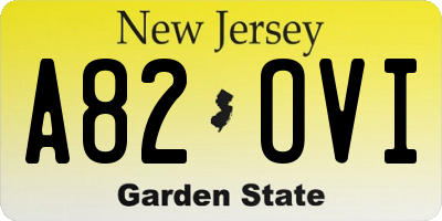 NJ license plate A82OVI