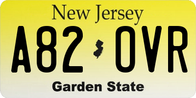 NJ license plate A82OVR