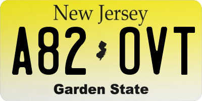 NJ license plate A82OVT