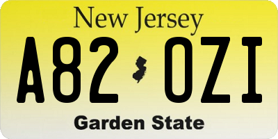NJ license plate A82OZI
