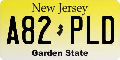 NJ license plate A82PLD