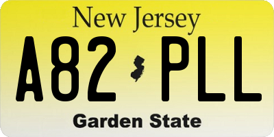 NJ license plate A82PLL
