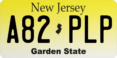 NJ license plate A82PLP