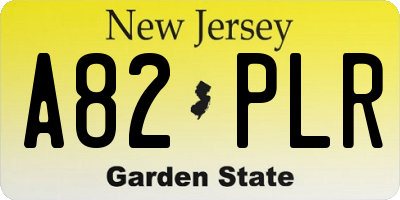 NJ license plate A82PLR