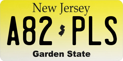 NJ license plate A82PLS