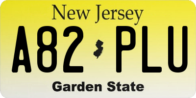 NJ license plate A82PLU