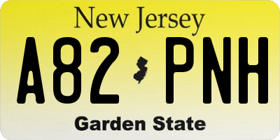 NJ license plate A82PNH