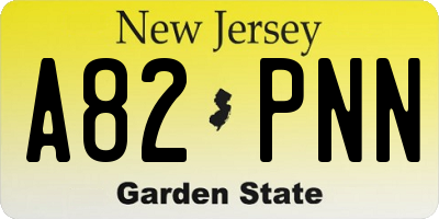 NJ license plate A82PNN