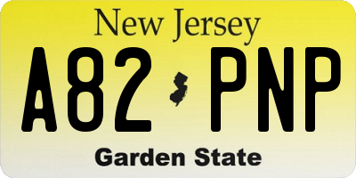 NJ license plate A82PNP