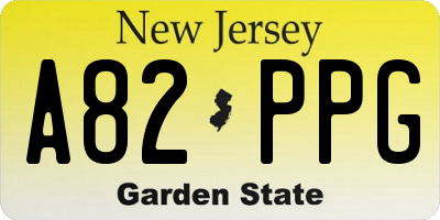 NJ license plate A82PPG