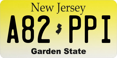 NJ license plate A82PPI