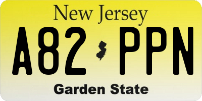 NJ license plate A82PPN