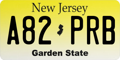 NJ license plate A82PRB