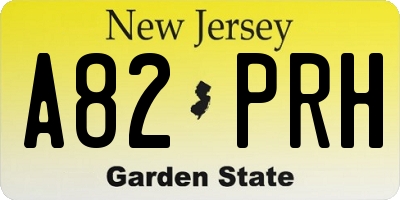 NJ license plate A82PRH