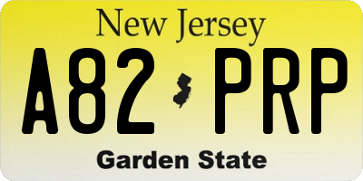 NJ license plate A82PRP