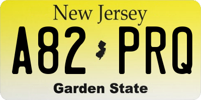 NJ license plate A82PRQ