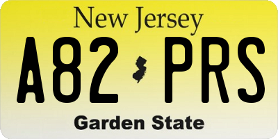 NJ license plate A82PRS