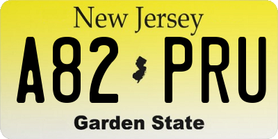 NJ license plate A82PRU