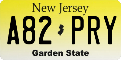 NJ license plate A82PRY