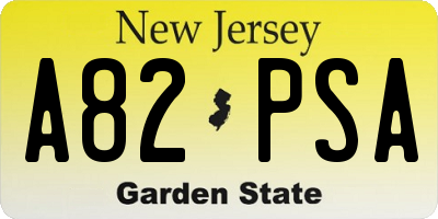 NJ license plate A82PSA