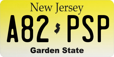 NJ license plate A82PSP