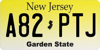 NJ license plate A82PTJ
