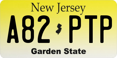 NJ license plate A82PTP