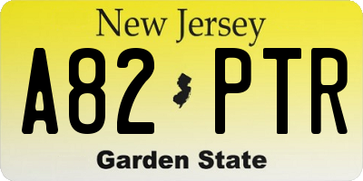 NJ license plate A82PTR