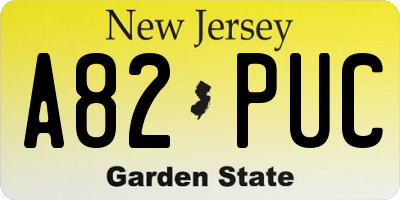 NJ license plate A82PUC