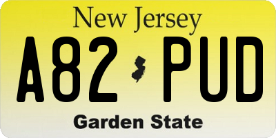 NJ license plate A82PUD
