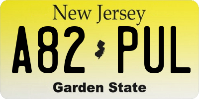 NJ license plate A82PUL