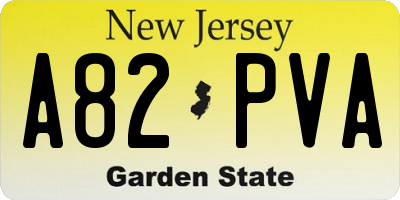 NJ license plate A82PVA