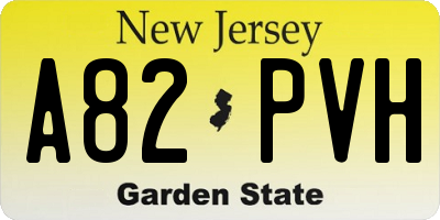 NJ license plate A82PVH