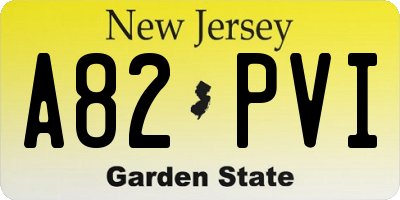 NJ license plate A82PVI